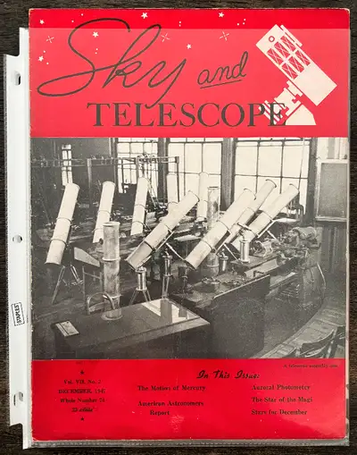 Vintage Sky & Telescope Magazine - Ranging from 1947 to 1952 1947: October - December - 3 issues 194...
