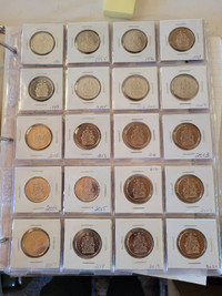 Sheet of 50 cent pieces..20 coins-1991-2020 various years