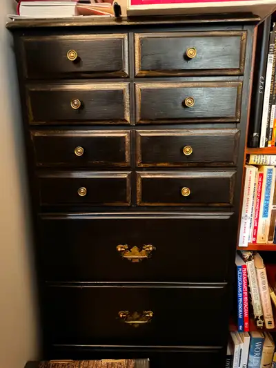 Tall Black Vintage Dresser, View more