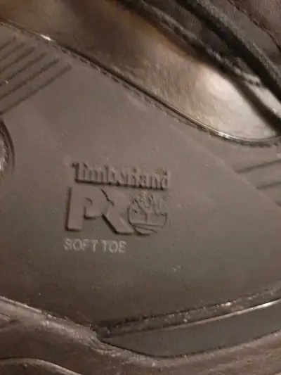 I'm offering a pair of Timberland Pro soft toe work boots in sizes 7.5 women's and 13 men's. These b...
