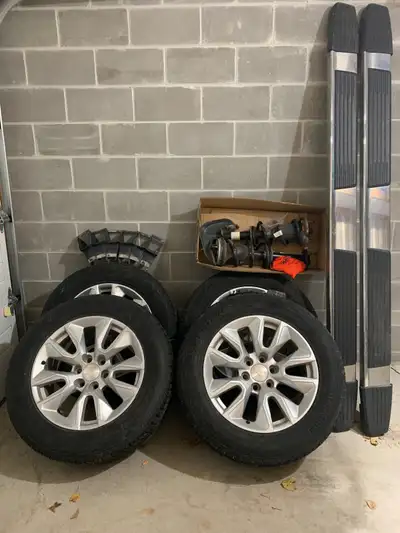 Tires: 275/60R20; tread 50-60% Rims Running boards Struts All used on a 2021 Silverado Selling all t...