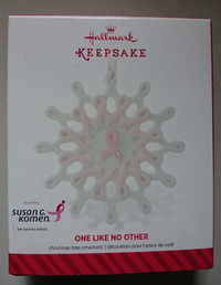 Hallmark Keepsake 2014 One Like No Other Susan G Komen Ornament