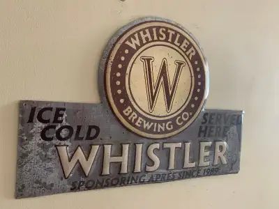 Vintage Whistler Brewing Beer bar tin sign Mint condition, View more