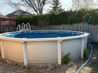 19’ above ground pool with pump and filter