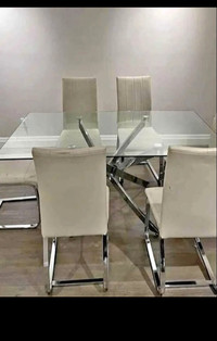 7 pcs dining set available for sale clear glass table