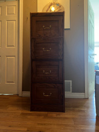 Solid oak filing cabinet 