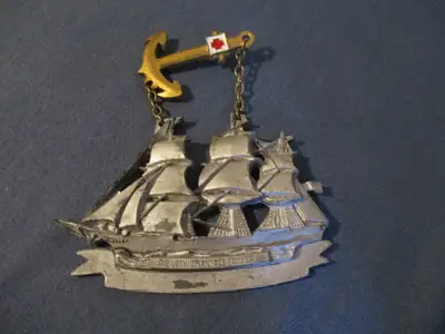 THE ETHIOPIAN CLIPPER SHIP SCHOONER-VINTAGE GERMAN PIN-RARE!, View more