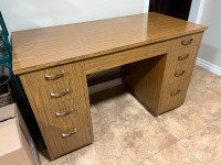 Teak Veneer Solid Hand Built Desk