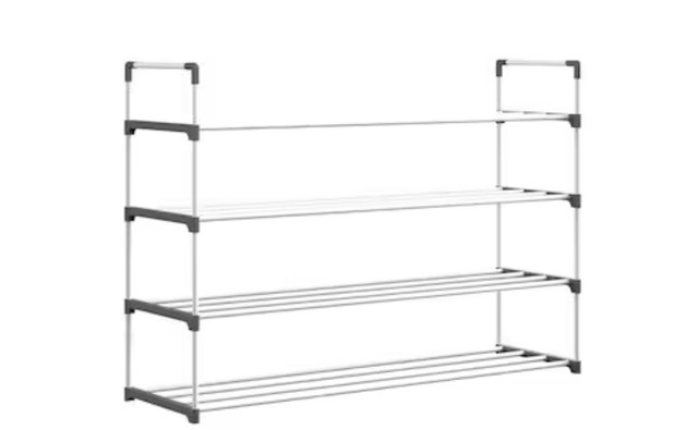 Home-Complete 29.1-in H 4 Tier 20 Pair White Plastic Shoe Rack in Storage & Organization in Sarnia