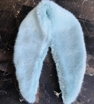 TURQUOISE HAZE colour faux fur collar, View more