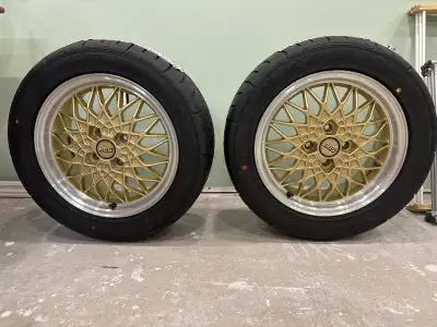 Brand new BBS RA wheels Never mounted to car brand new fallen Azienis tires 205 50 15 ONLY 2 Mint co...