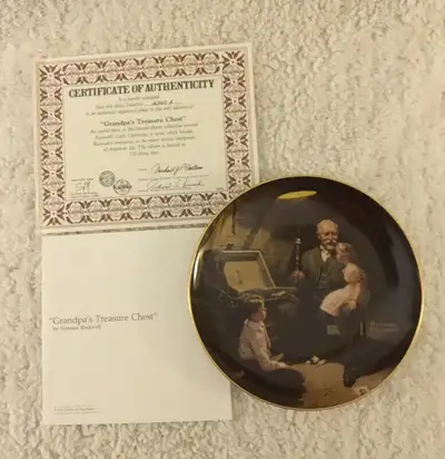 “GRANDPA’S TREASURE CHEST” By N. Rockwell Edwin M. Knowles W/COA, View more