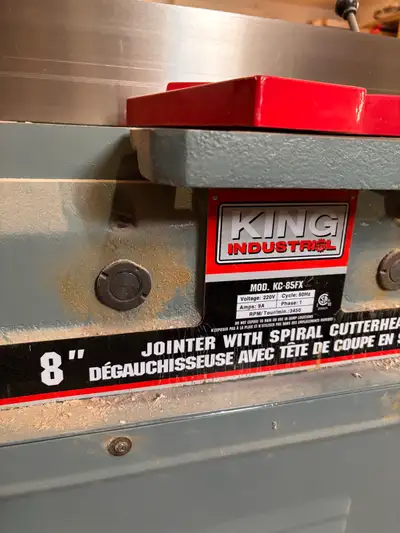 king 8” jointer with helica head., View more