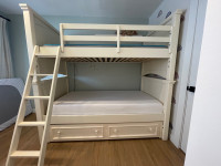 Two solid wood twin beds, converts to bunk