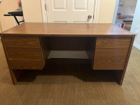Desk with drawers and built in filing cabinet