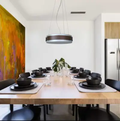 Oakdell LED Pendant Lighting, Matte Grey - Dark Wood - New , View more
