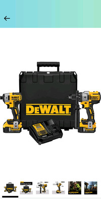 DEWALT 20V MAX* XR Cordless Drill Combo Kit, Brushless,  5.0-Ah