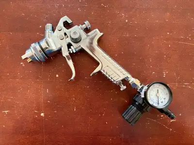 Mastercraft HVLP Pneumatic Air Gravity Paint Sprayer Gun For Refinishing Surfaces, 1.4 mm. Does not...