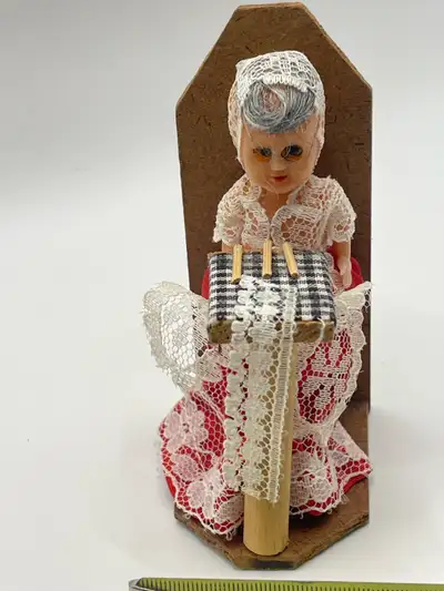Vintage small Dutch Doll sitting , View more