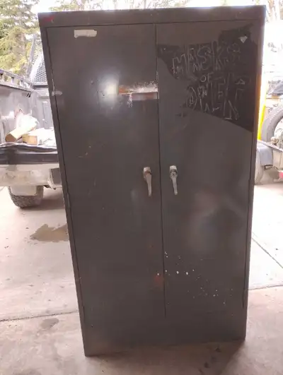 large steel cabinet with drawer and safe  cash or trades , View more