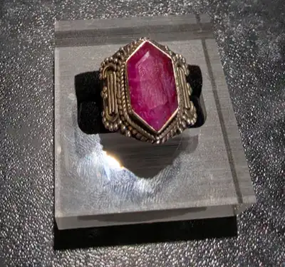 Silver Ring With pink Gem Stone, View more