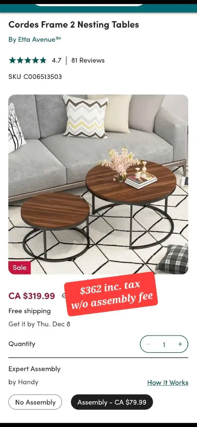 2 Round Coffee Tables set (new) in Coffee Tables in Mississauga / Peel Region - Image 7
