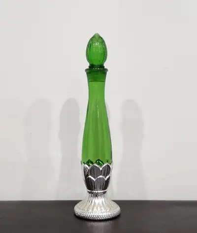 Avon Green Glass Perfume Bottle, View more