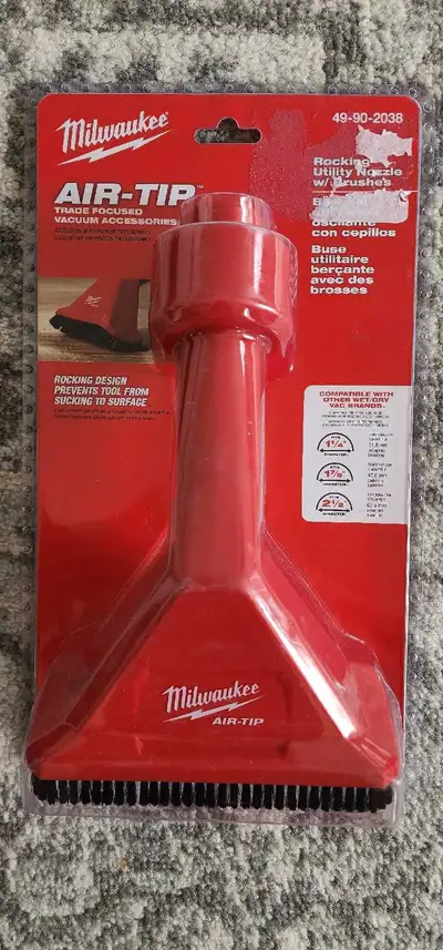New! Milwaukee air-tip rocking utility nozzle with brushes., View more