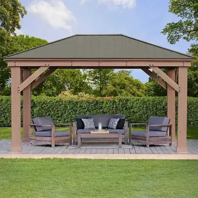 *NEW IN BOX* 12X16 CEDAR WOOD GAZEBO BY YARDISTRY *WARRANTY*, View more