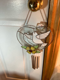 Sweet Stained Glass Bird and Flower Wind Chimes