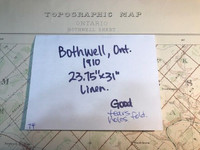 * Bothwell, ON. & area large linen map, 1910, vintage