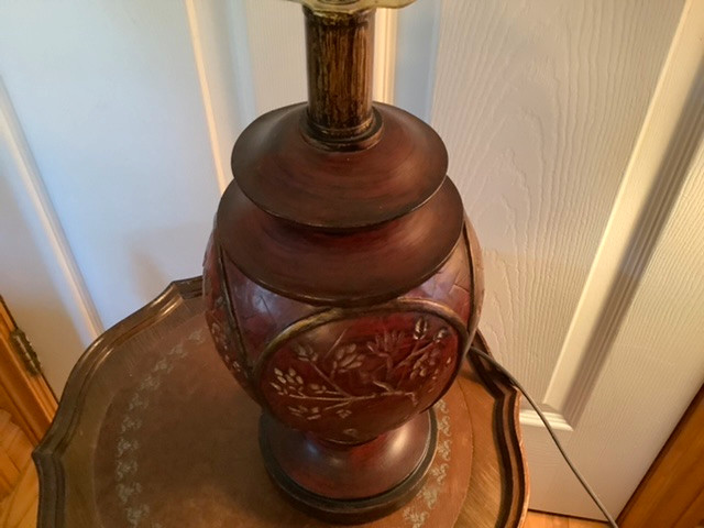 Traditional Chinese Themed Pagoda Table Lamp Rosewood Base in Indoor Lighting & Fans in Belleville - Image 4