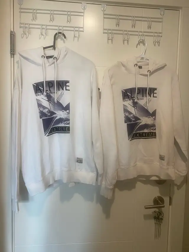 Bossini White Alpine Graphic Hoodies – L & XXL 