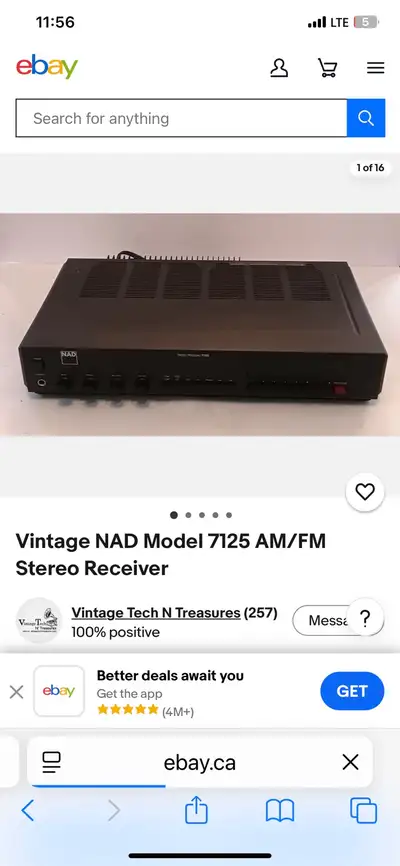 NAD STEREO RECEIVER MODEL 7125 MINT, View more