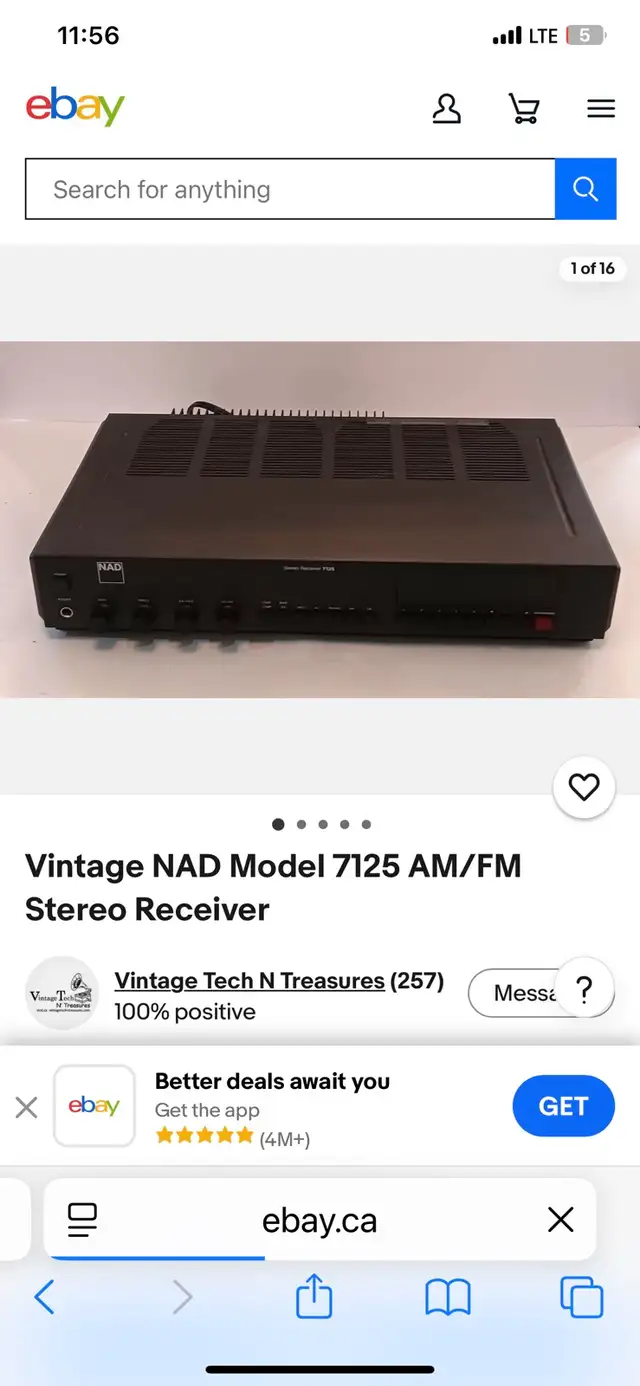 NAD STEREO RECEIVER MODEL 7125 MINT in General Electronics in Mississauga / Peel Region - Image 2
