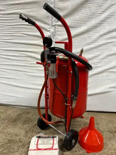 10gal Big Red Sandblaster Used once! Includes walnut Shells media No reasonable offer refused