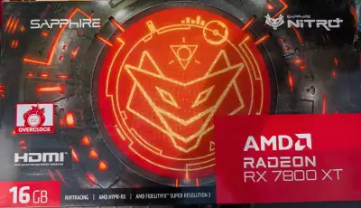 Gaming video card AMD Radeon Nitro+ RX 7800XT 16GB BNIB, View more