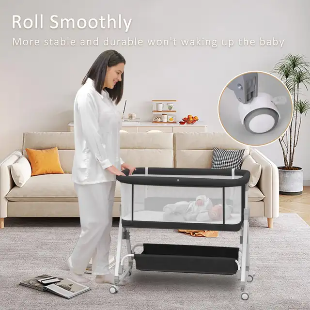 MEICHYUN Baby Bassinet Bedside Sleeper w Musical Toy in Cribs in Markham / York Region - Image 6