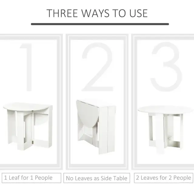 Folding Dining Table, 41" Drop Leaf Table for Small Spaces, Oval in Dining Tables & Sets in Markham / York Region - Image 5