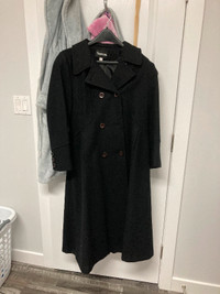 Ladies full length black coat