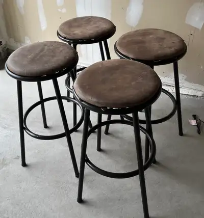 Set of 4 Brown Bar Stools / Counter Stools – Priced to Sell, View more