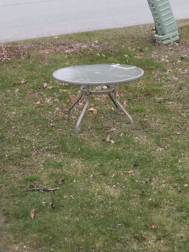 Outdoors glasstop table  in Other Tables in Barrie