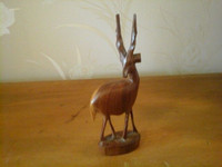 Hand Carved Wooden African Antelope