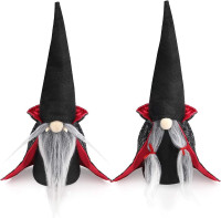 D-FantiX Halloween Gnomes Plush Decor, 2 Pack Handmade Tomte Swe