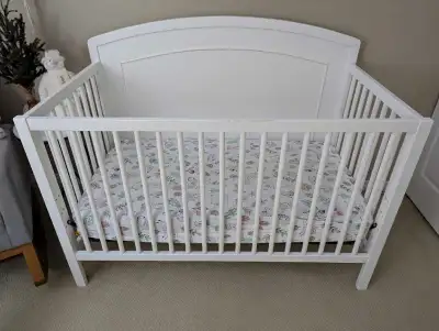 Used crib with mattress available. Crib only, the convertible pieces for kids bed not included. Crib...