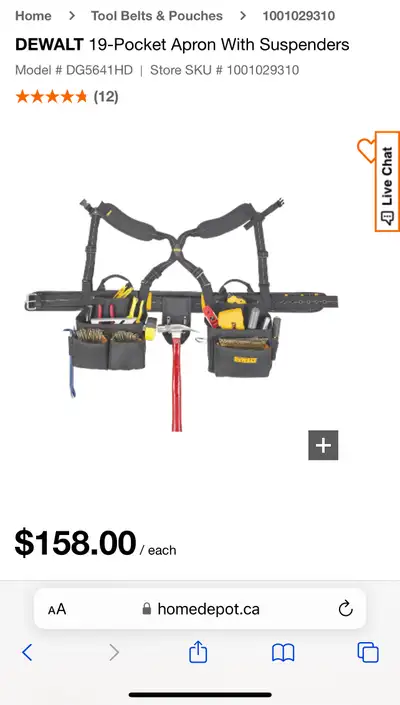 Dewalt tool belt with suspenders , View more