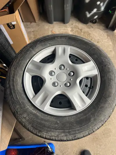 Selling my mother 4 Certified Allrek season tires (205/65R15) on rims with rims caps. She’s selling...