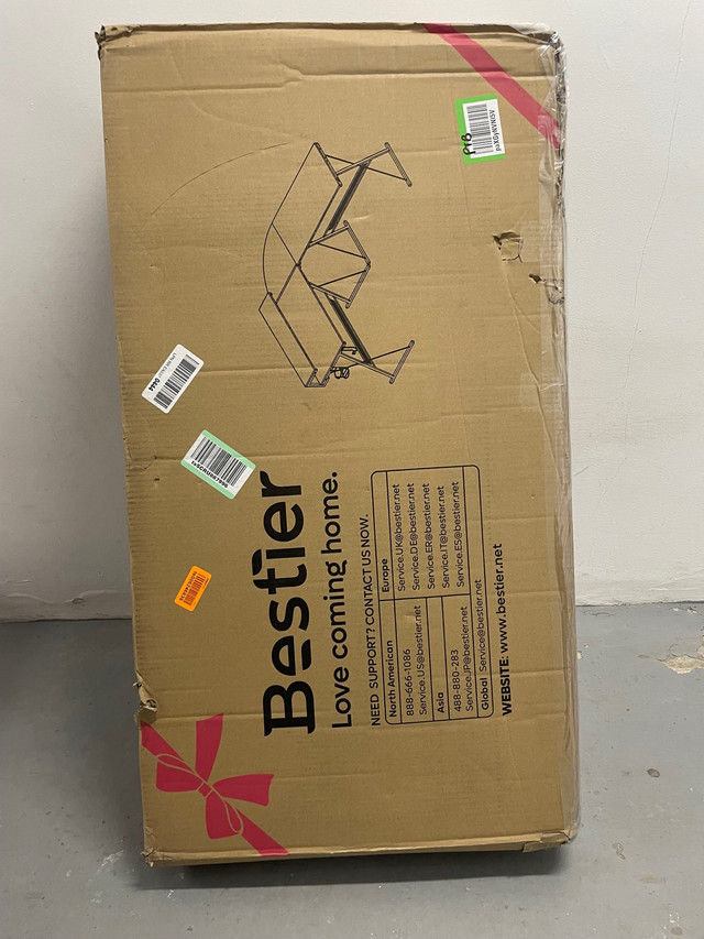 BRAND NEW BESTIER GAMING DESK LED L SHAPED COMPUTER CORNER Desks