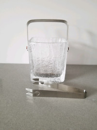 Ice Glass Ice Bucket. Mid Century Modern. 