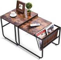 Nesting Coffee Table Set of 2 for Living Room Office Side Table